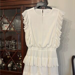 TCEC White Ruffle Mini Dress